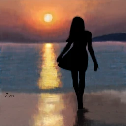 dcsilhouette beach sunset girl
